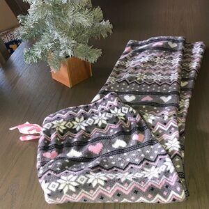 Bobbie Brooks 🩷 Gray and Pink Snowflake pajama pants Sz 1 X